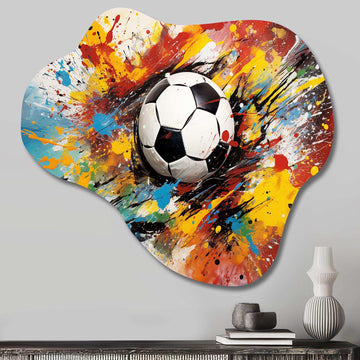 Abstraction Soccer Ball - Asymmetric Metal Wall Art